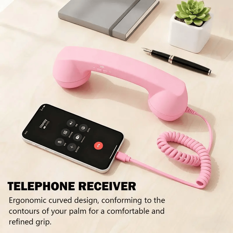 🤣 50% OFF! ✨ Retro Vintage Telephone Handset – Plug & Play Type-C Connection, HD Speaker & 1m Extension Cable – Up to 99% Less Radiation for Long Calls 📞