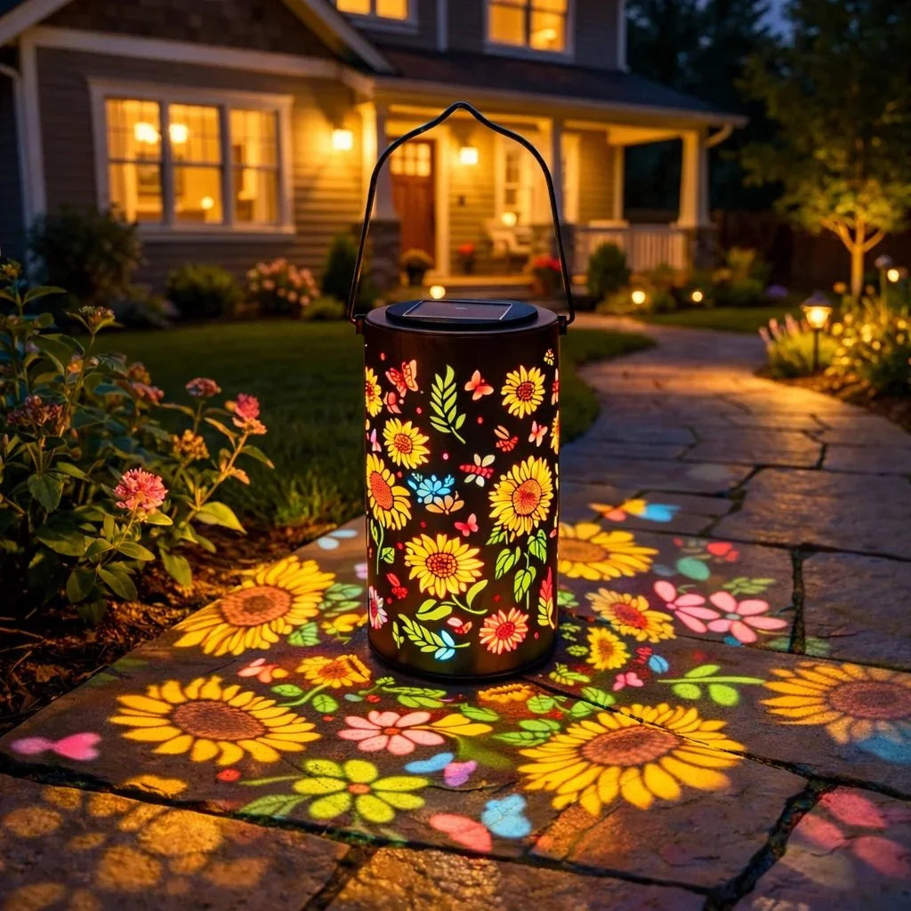 🔥SPECIAL OFFER 49% OFF-🌞Colorful solar-powered garden lantern with sunflower motif