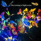 Colorful LED butterfly lights at night, decorative garden lighting from clarioy