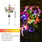 Clarioy solar butterfly stake light with 17 multicolor LED butterflies for garden decor, 66cm tall.