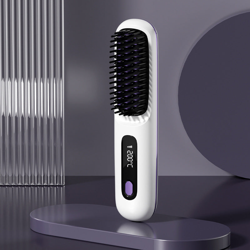💇‍♀️ 60% OFF NOW! 🔥 Wireless Ceramic Hair Straightening Comb – Fast Heating, Anti-Frizz & Tangle-Free Design ✨