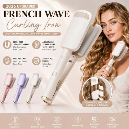 🔥 LIMITED-TIME 50% OFF! ✨ 🌸32MM Wavy Hair Curler – Big Bouncy Curls, 4 Adjustable Heat Settings & Negative Ion Care – Salon-Quality Styling at Home 💇‍♀️