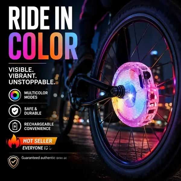 ✨50% OFF⏰Colorful Bike Wheel Hub Light🚴A Must‑Have For Cycling Enthusiasts!🌃Light Up the Night