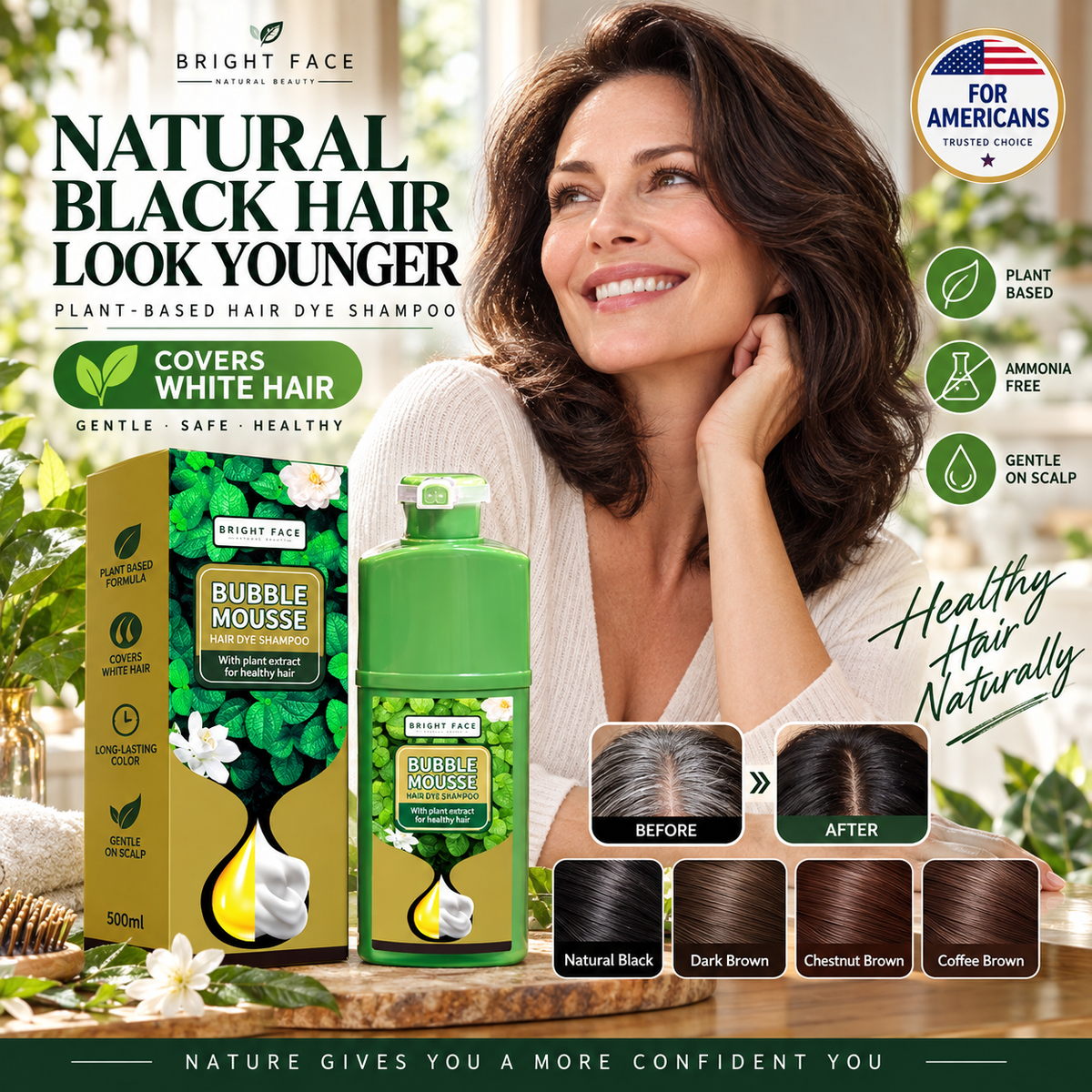 🏆 Last Day Special Price 29.99! 💇‍♀️Long‑Lasting Plant‑Based Foam Hair Dye｜Ammonia‑Free Easy DIY At‑Home Foam Hair Color