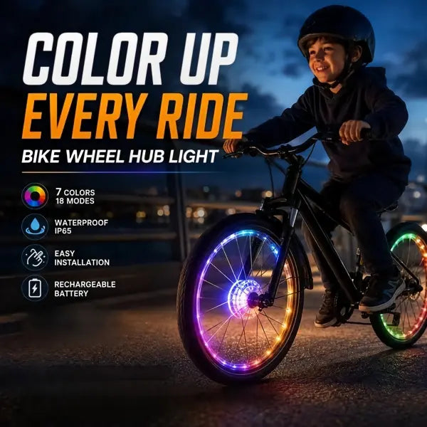 ✨50% OFF⏰Colorful Bike Wheel Hub Light🚴A Must‑Have For Cycling Enthusiasts!🌃Light Up the Night