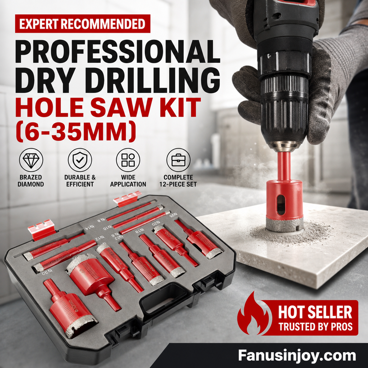 🔥Limited 50% Off！🏭Direct from Factory！👨‍🔧Craftsmen Approved！🛠️Professional Dry Drilling Hole Saw Kit (6-35mm)