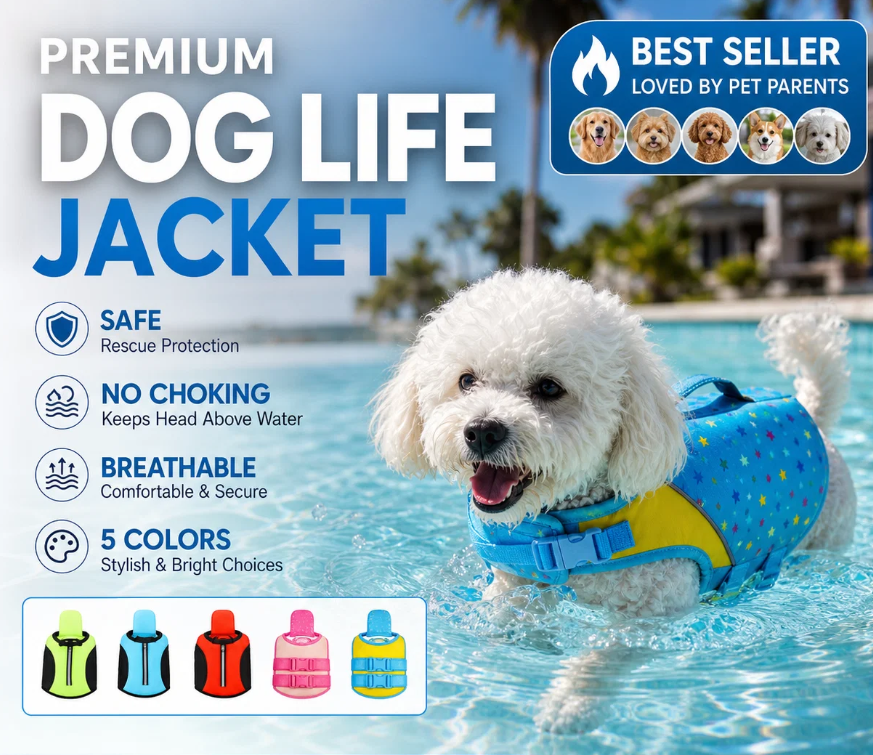 ⏳Time-Limited Special⏰High Buoyancy Dog Life Jacket — Superior Flotation Vest for Swimming & Boating