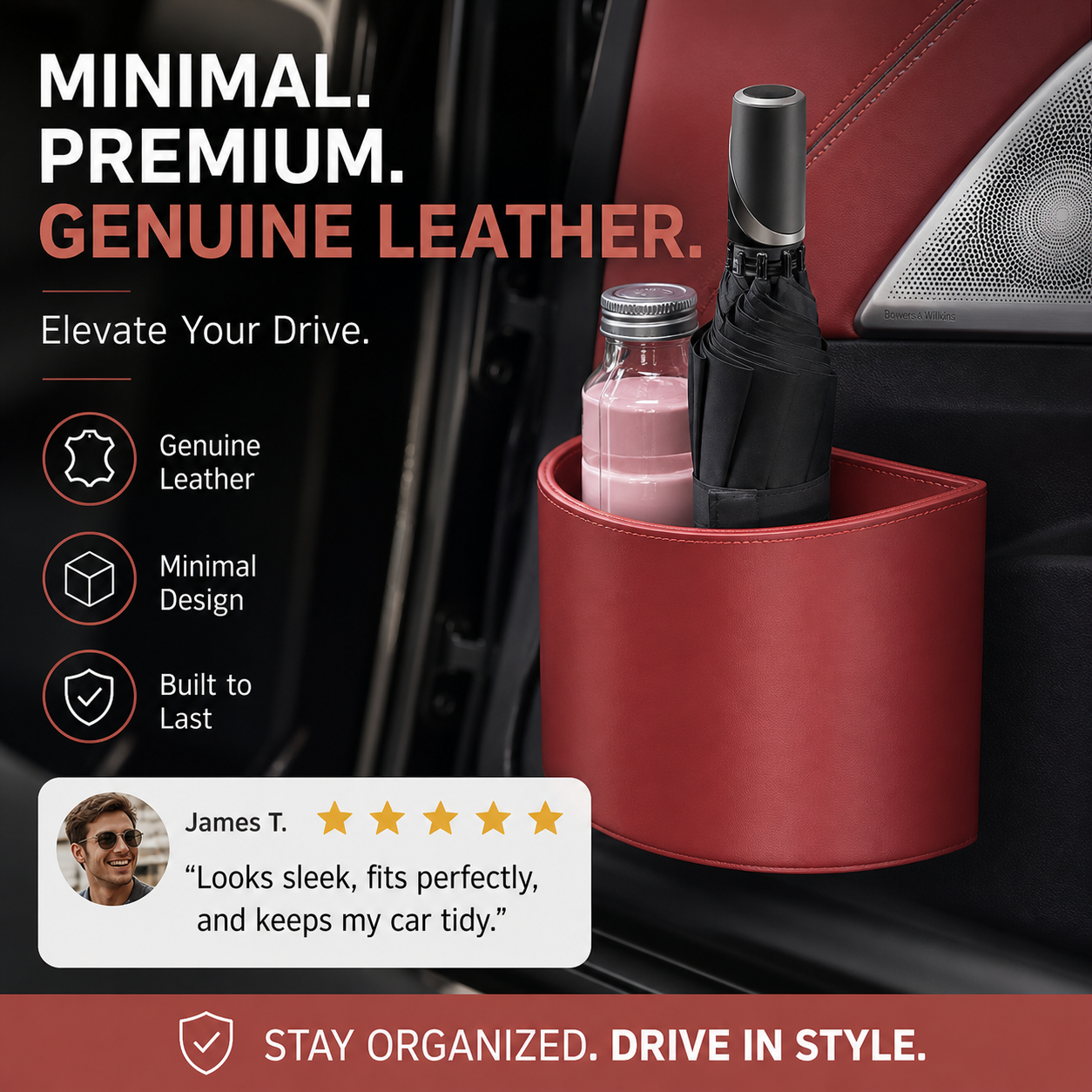 🥳2026 HOT SALE🥳💞50K+ SOLD!🚗🧺 45% OFF! Leather Car Door Cup Holder – Wide‑mouth opening, easy reach for drinks & phone. Clip‑on secure fit. PU leather, tough & stylish. 🛡️✨