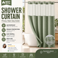 🛁✨50% OFF! 🚿🪟 Finally, a shower curtain that actually keeps water IN — no hooks, no leaks, waffle texture, bright & private. Over 12,658 bathrooms upgraded! ✨