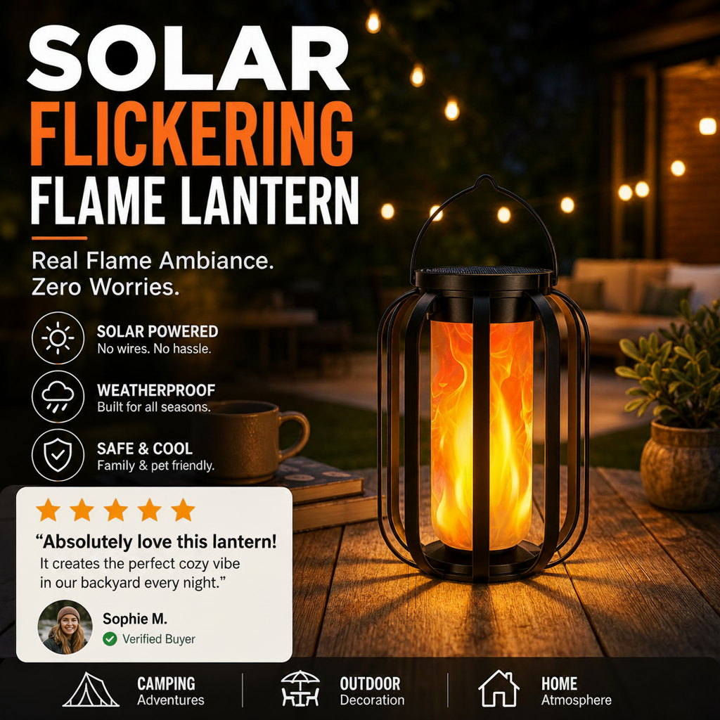 🔥🏮 Must-Have! 50% OFF ⏰ ✨ Solar Flame Lantern – Realistic Flicker, Zero Fire Risk ✨