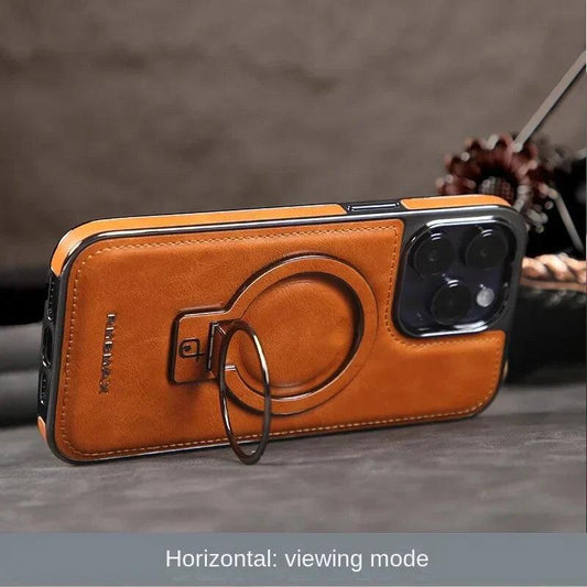 Luxury Leather Invisible Stand iPhone Case - clarioy