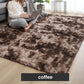 Woman using laptop on modern coffee-colored shaggy rug in bright living room from clarioy homeware