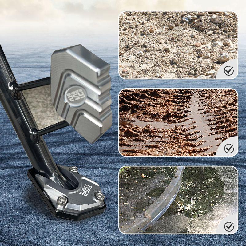 AllExtreme ALL-STD005 Bike Stand Extender Pad CNC Foot Side Kickstand Enlarger Extension Compact Support Plate Compatible With Royal Enfield Himalayan