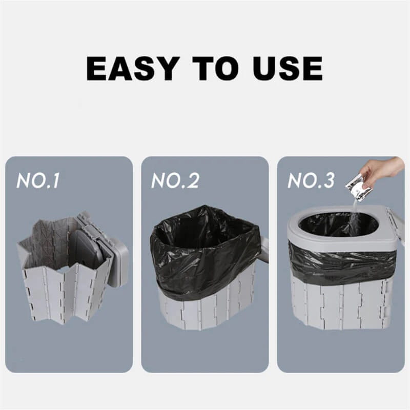 Portable outdoor folding toilet