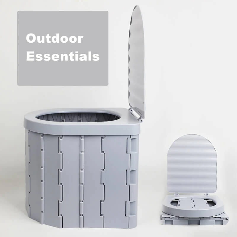 Portable outdoor folding toilet