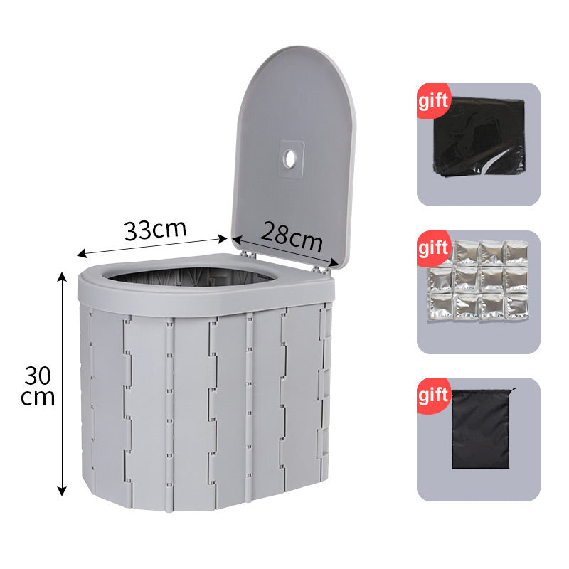 Portable outdoor folding toilet