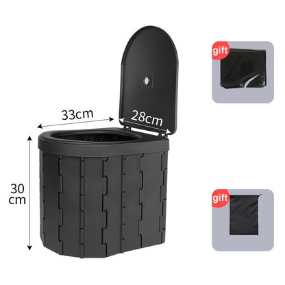 Portable outdoor folding toilet