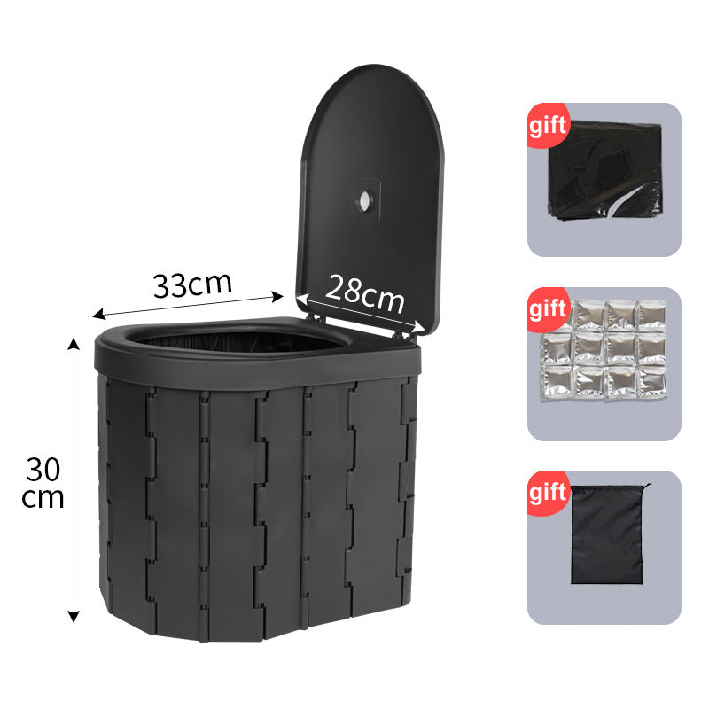 Portable outdoor folding toilet