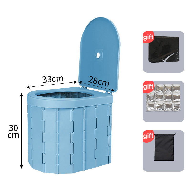 Portable outdoor folding toilet