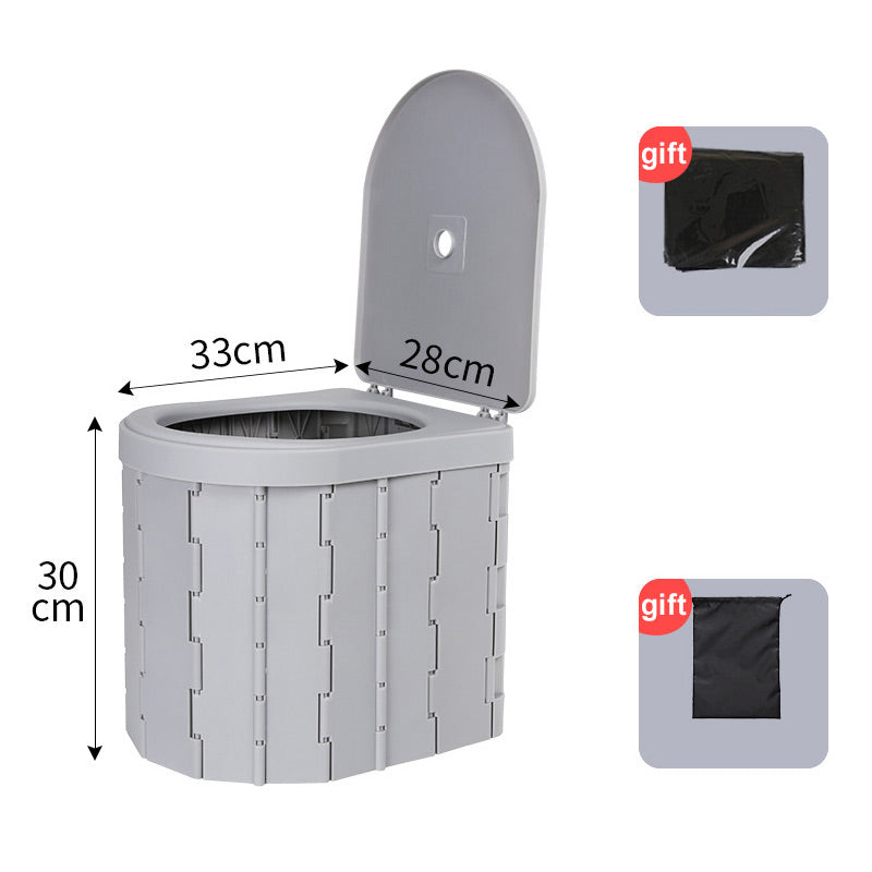 Portable outdoor folding toilet