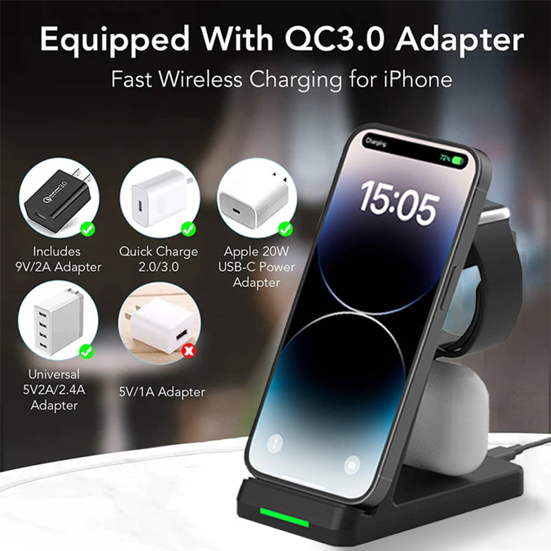 3 in 1 Charging Station Wireless Charger for iPhone