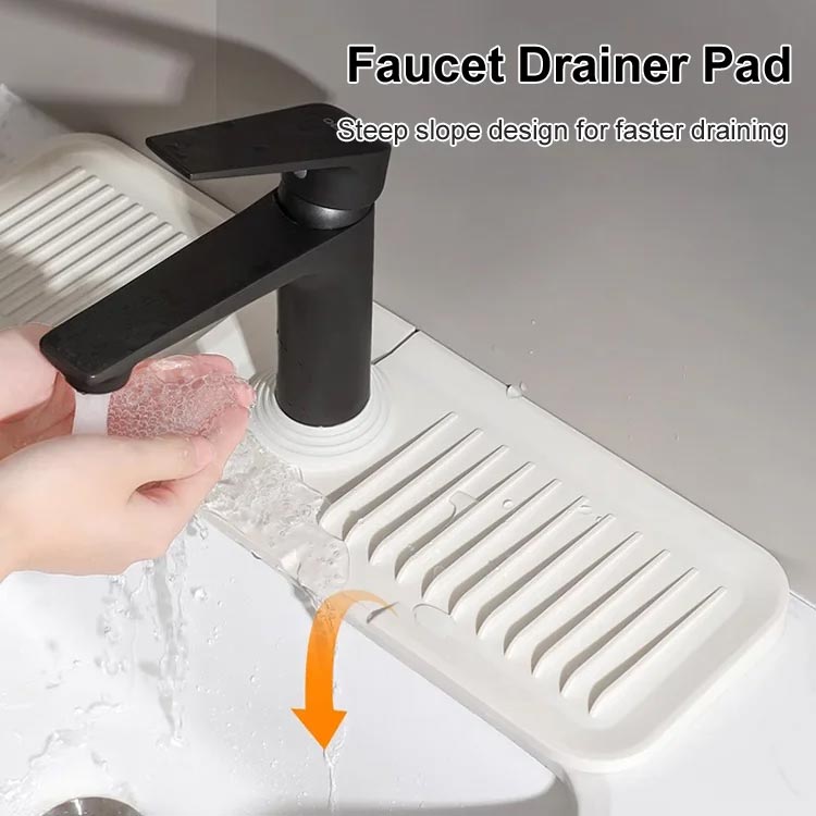 Faucet Splash Guard Draining Tray Mat - Great Gift