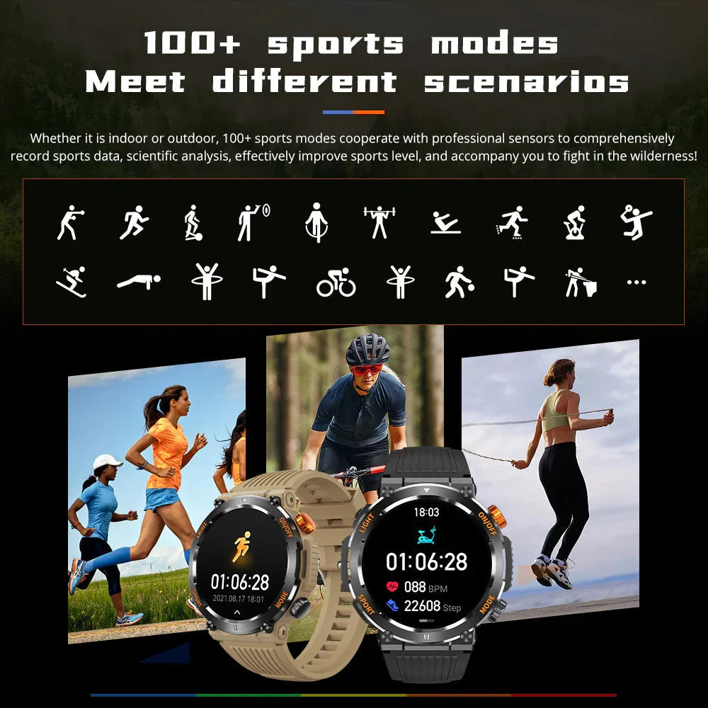 clarioy smartwatches with fitness tracking, 100+ sports modes, cycling and running visuals