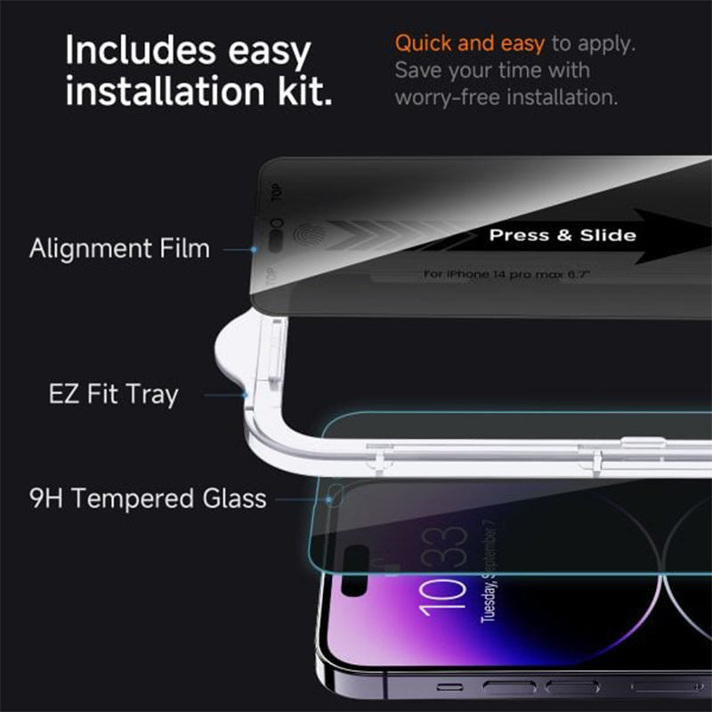 💥Limited time 50% off🔥Dust Removal Installation Anti-Spy Tempered Glass Film - clarioy