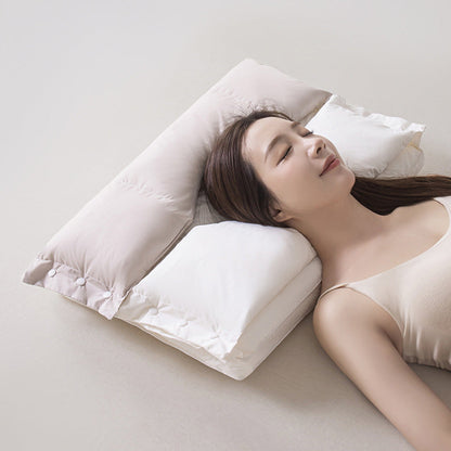 🛌 50% OFF! ✨ Dual-Zone Ergonomic Sleeping Pillow – Detachable Layers, Adjustable Height & Cervical Rod Design – Scientific Neck & Spine Relief for Better Sleep 💤