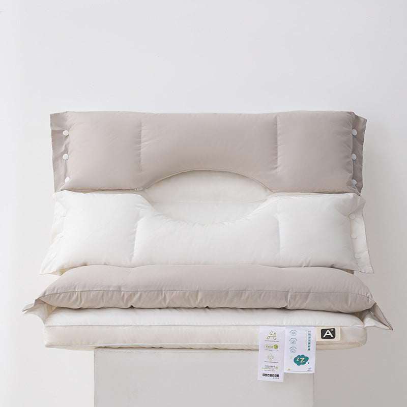 🛌 50% OFF! ✨ Dual-Zone Ergonomic Sleeping Pillow – Detachable Layers, Adjustable Height & Cervical Rod Design – Scientific Neck & Spine Relief for Better Sleep 💤