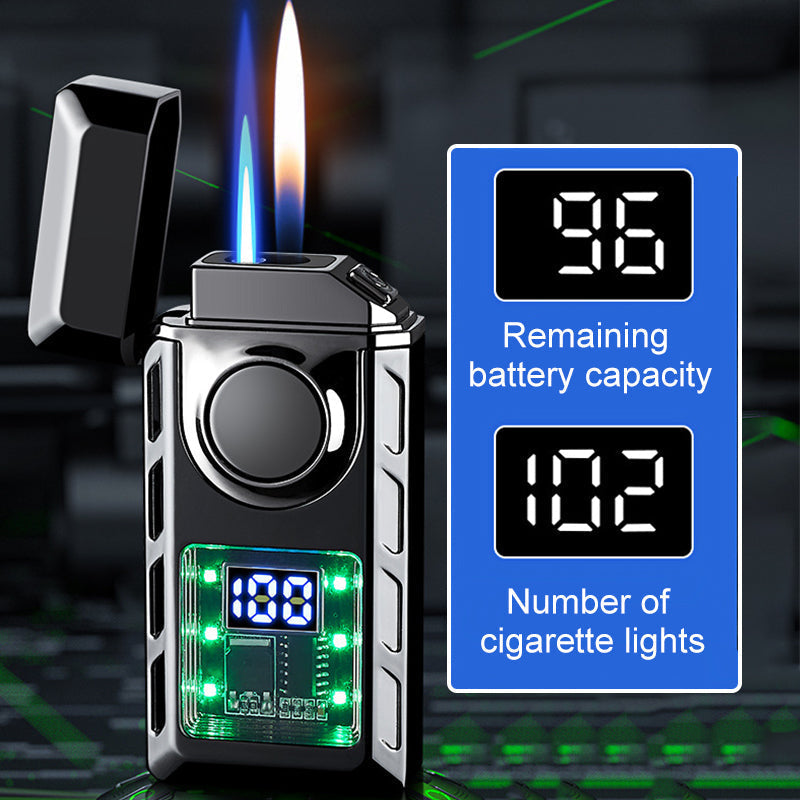 🔥Hot Sale🔥Multi-Functional Dual Flame Lighter with Colored Lights