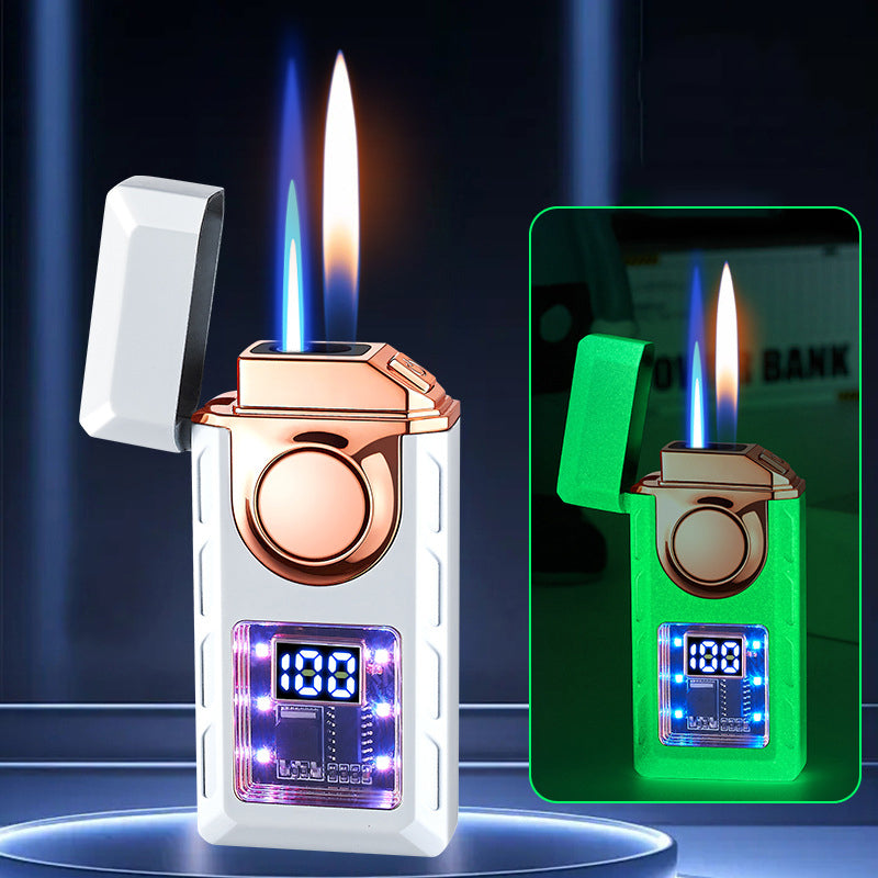 🔥Hot Sale🔥Multi-Functional Dual Flame Lighter with Colored Lights