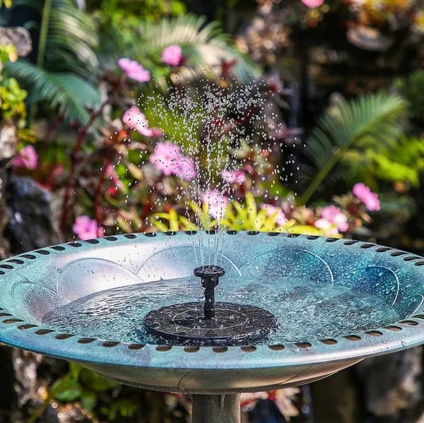 💧60% OFF NOW! ☀️ Solar Fountain Bird Bath Pump – 1.4W Solar Panel, 4 Nozzles & Submersible for Pond, Garden & Pool 🐦