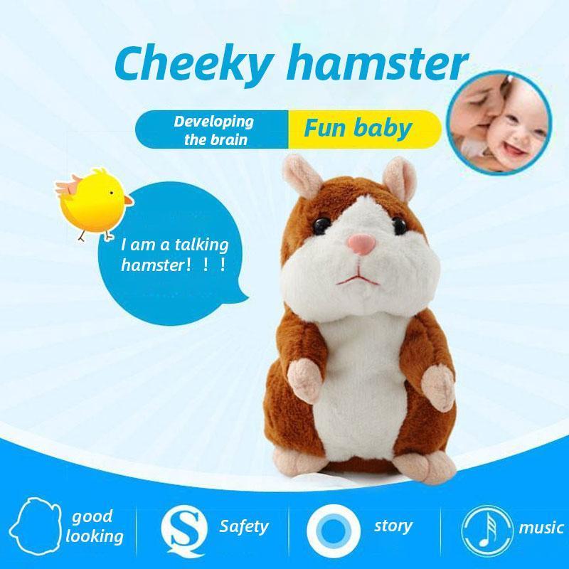 ⏳Time-Limited Special⏰Talking Hamster Plush – repeats whatever you say, auto head-shaking, hilarious fun for kids & adults