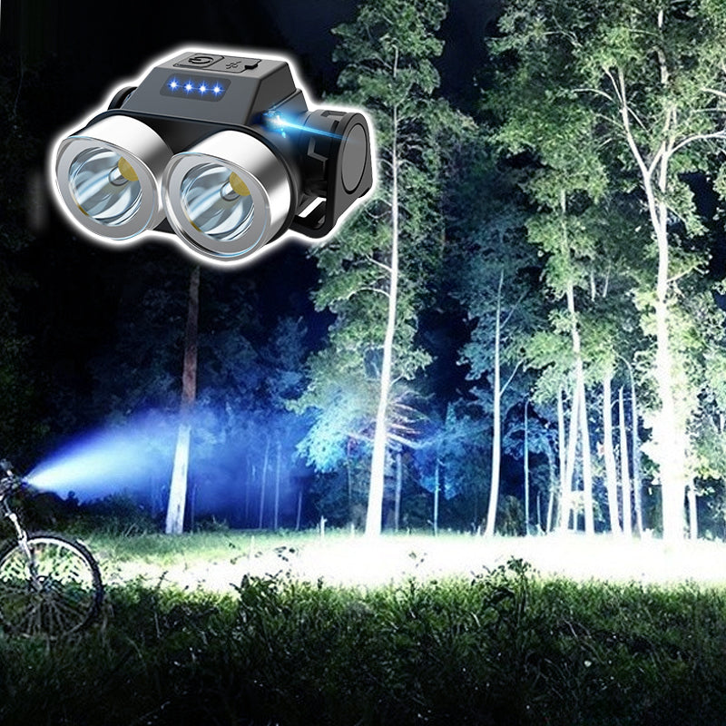 Outdoor Portable Dual Head Super Bright LED Bike Headlight - clarioy