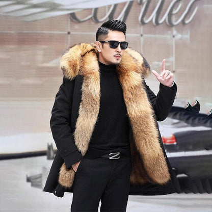 ❄️Winter Specials❄️Men's Mid-Length Jacket with Removable Synthetic Fur - clarioy