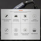 Automotive circuit tester tool with icons highlighting durable, precise electricity measurement, and quick power testing features.