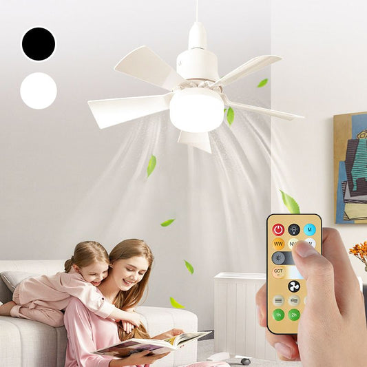 2-in-1 Portable Ceiling Fan & Light With Remote Control - clarioy