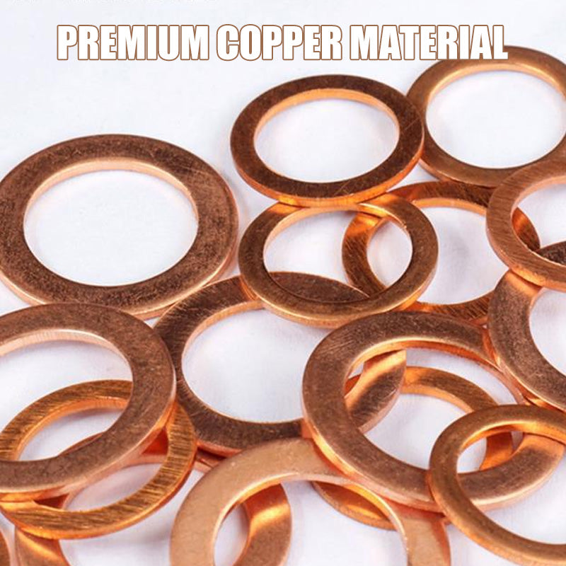 ⏳Time-Limited Special⏰100/200 PCS Copper Flat Washer Assortment Kit