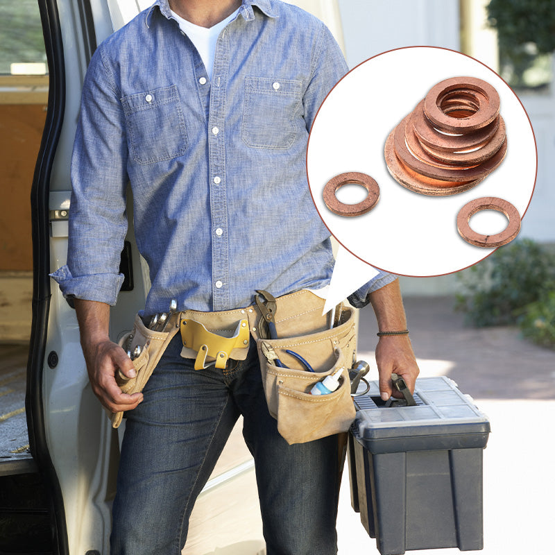 ⏳Time-Limited Special⏰100/200 PCS Copper Flat Washer Assortment Kit