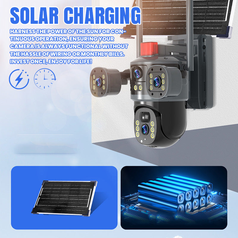 🎥 Triple-Lens Solar 360° Dome Camera✈️ free shipping
