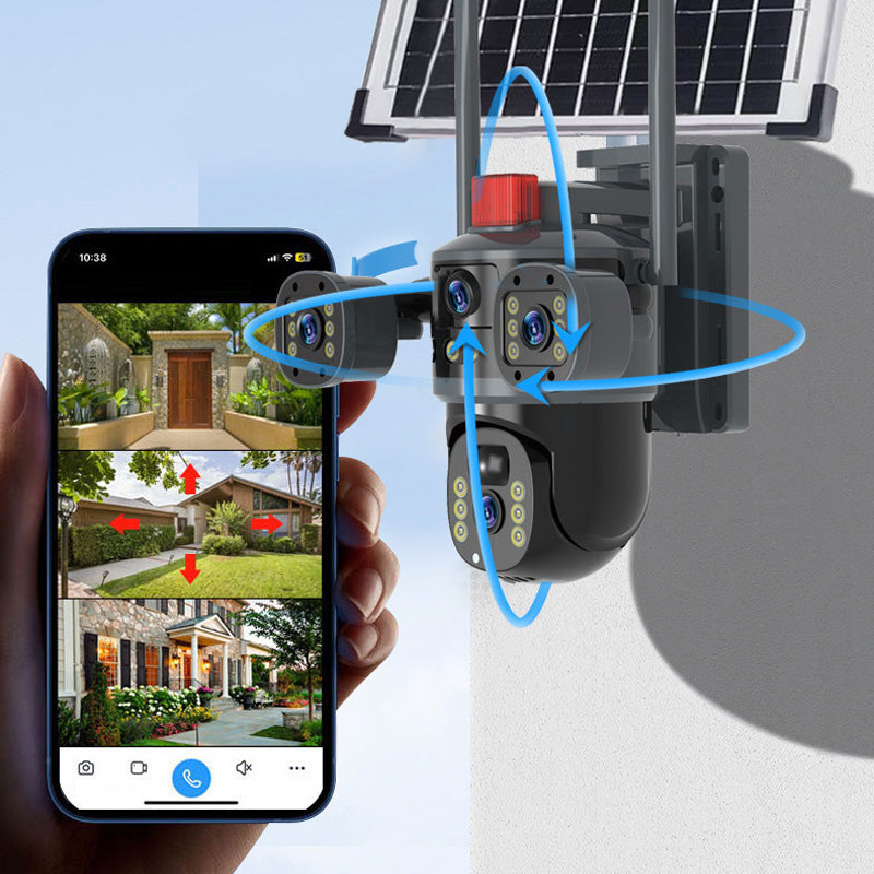 🎥 Triple-Lens Solar 360° Dome Camera✈️ free shipping