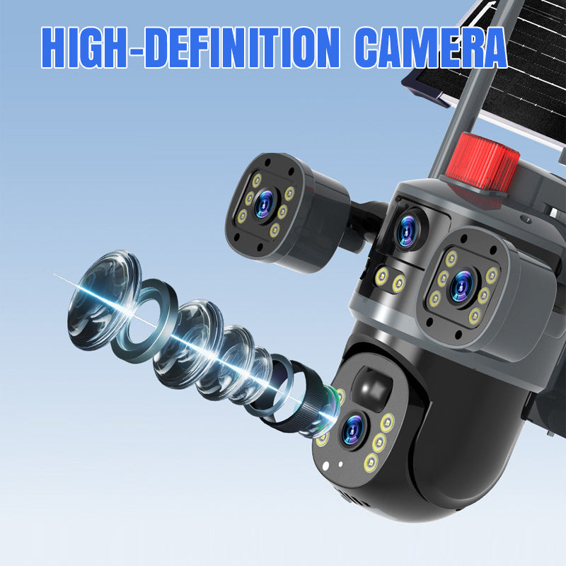 🎥 Triple-Lens Solar 360° Dome Camera✈️ free shipping