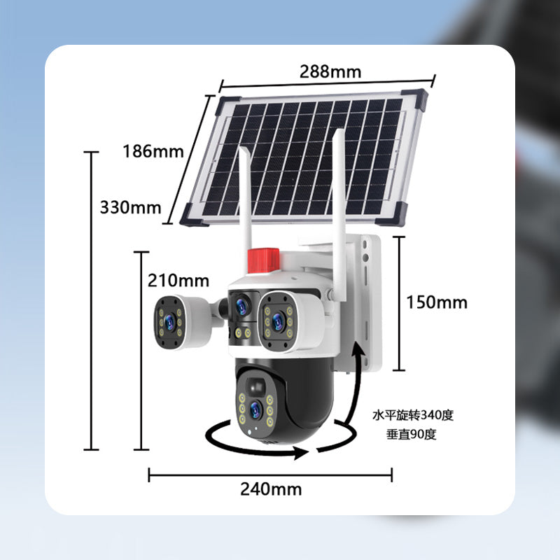 🎥 Triple-Lens Solar 360° Dome Camera✈️ free shipping