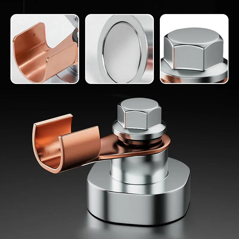 clarioy premium auto battery terminal connector, copper and silver, with hex nut design