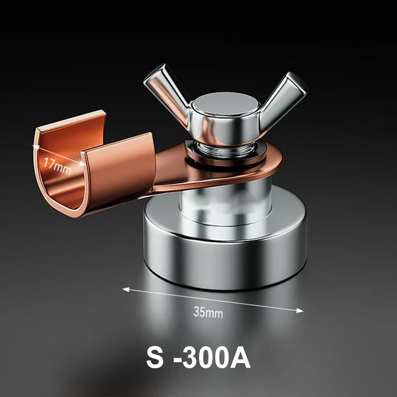 Clarioy S-300A premium silver and copper auto tool, 17mm opening, 35mm base, on black background.