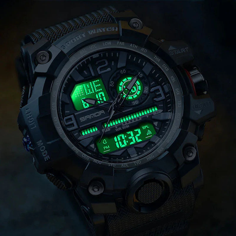 ⌚ 60% OFF NOW! 💦 Men's Multifunctional Waterproof Luminous Watch – 50M, Shockproof & Night Vision 🌃