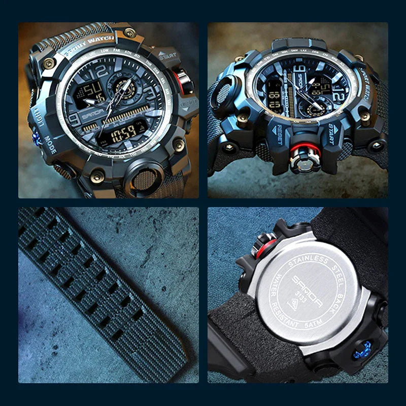 ⌚ 60% OFF NOW! 💦 Men's Multifunctional Waterproof Luminous Watch – 50M, Shockproof & Night Vision 🌃