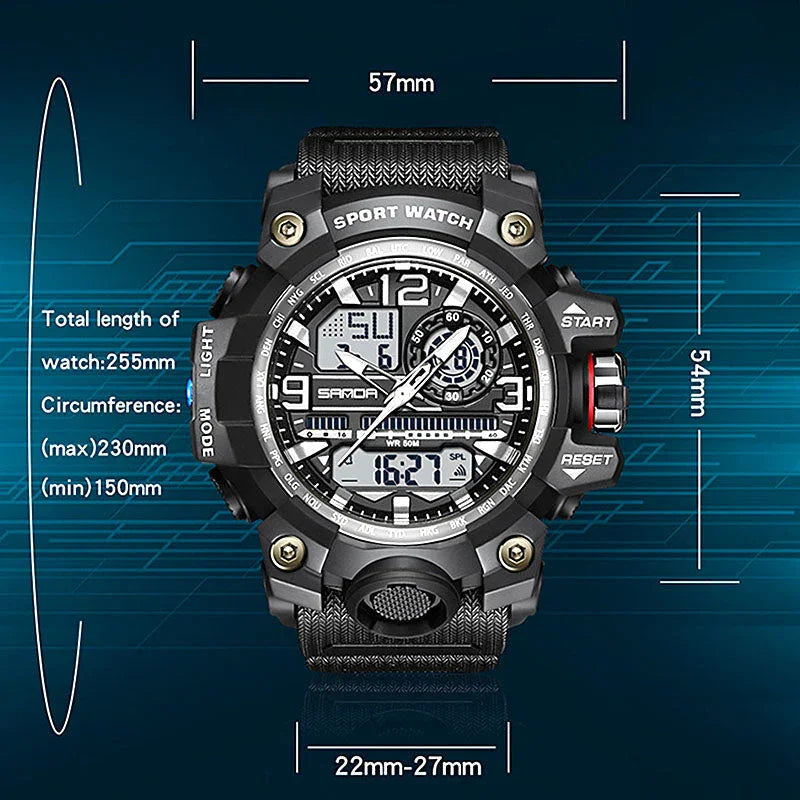 ⌚ 60% OFF NOW! 💦 Men's Multifunctional Waterproof Luminous Watch – 50M, Shockproof & Night Vision 🌃
