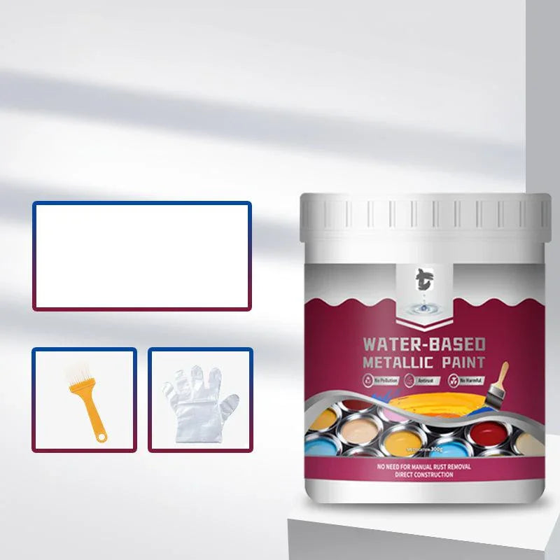 LIMITED TIME 50% OFF⚡Rust Converter Metallic Paint – One coat stops rust, no sanding, no fumes. Dries to a sleek metal finish. Perfect for garden tools & gates. 🔨🛡️